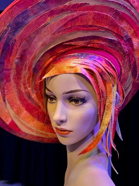 Painted Cirkel, een kunstwerk met concentrische banen in roze, paars en oranje